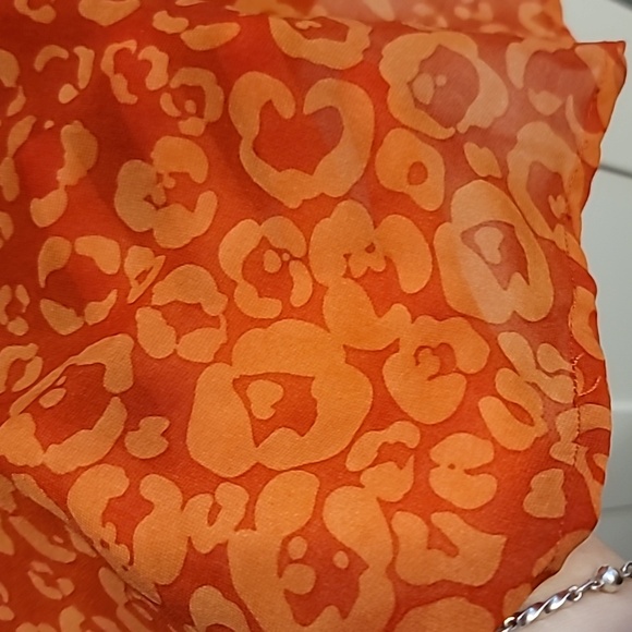 APT. 9 Tunic Top Women's 3X Terra Cotta Roll-Tab Sleeve Chiffon Layered Cheetah - Picture 7 of 12